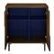 Walker Edison Dark Walnut/Navy Interior Modern Color Pop Accent Cabinet